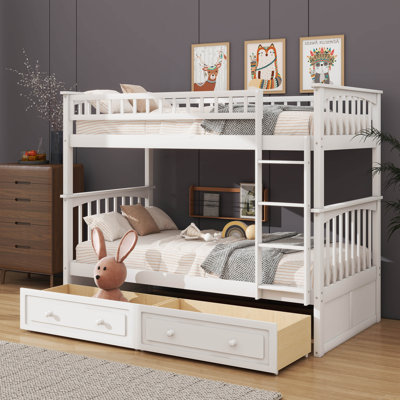 Twin-Over-Twin Bunk Bed Featuring Drawers, Convertible Sleeping Solutions
