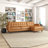 Allison Right-Facing Tan Leather Sectional Sofa
