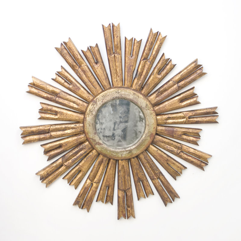Rinaldo Metal Wall Mirror, Gold Leaf