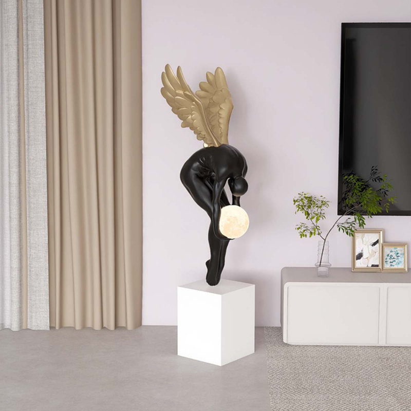 51,97 po, pièce décorative noire minimaliste luxueuse pour le salon