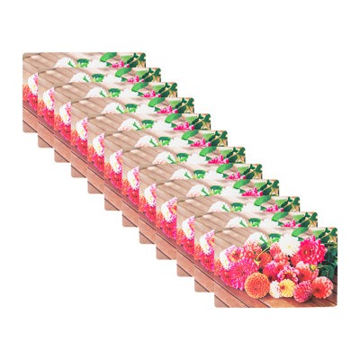 Plastic Placemat Blooming Dahlias - Set Of 12