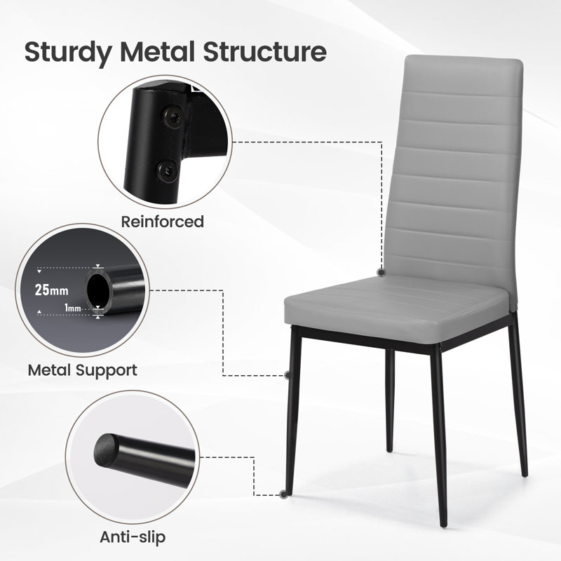 4 - Person Dining Set, Grey, Grey