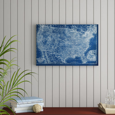 «US Map Blueprint», impression sur toile