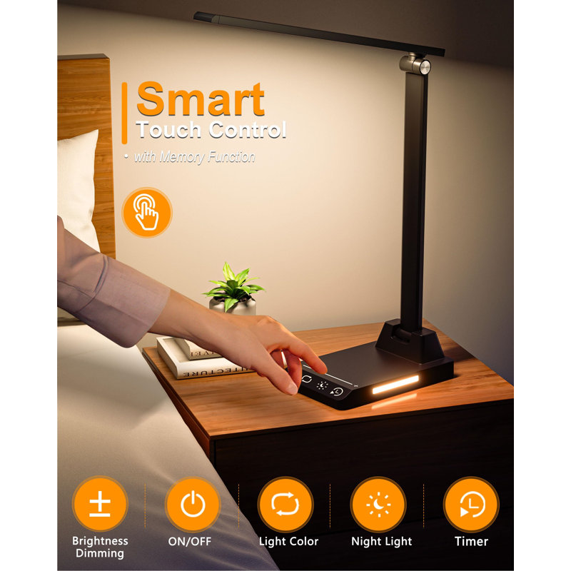 Dabu Adjustable USB Desk Lamp, Black