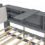 Lit plateforme en bois avec lit gigogne, tablettes et tête de lit avec rangement-2145355045-2145355046