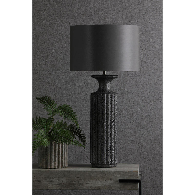 Dugan Table Lamp Black Volcanic Glaze Base Only
