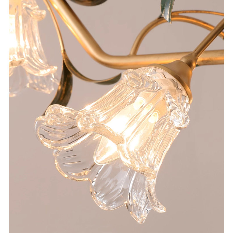 Pied de lampe rétro en fer à motif américain avec abat-jour en verre et longue lampe suspendue