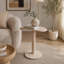 Table d'appoint en pierre et marbre, base sculpturale pour bureau à domicile, salon, style Valencia - ivoire 21 po-914792901