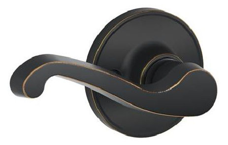 LaSalle Lever Keyed Entry Lock, Aged Bronze, Left, Privacy
