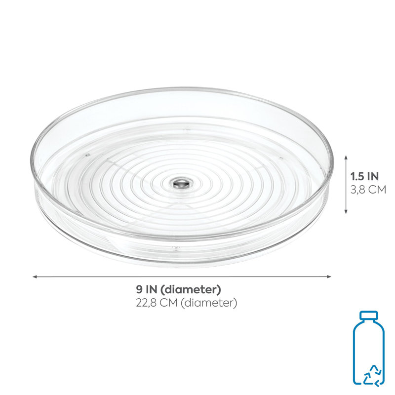 Organisateur de cuisine pour table tournante, garde-manger ou comptoir iDesign, 9 pouces - transparent, paquet de 2