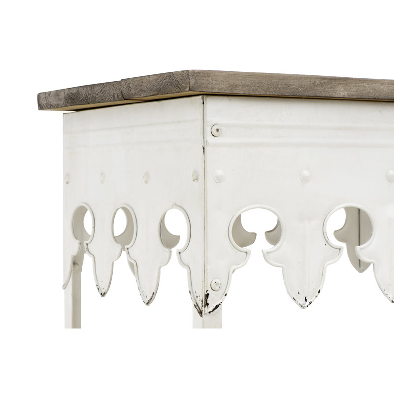 91.4cm Solid Wood Top Console Table, Antique White