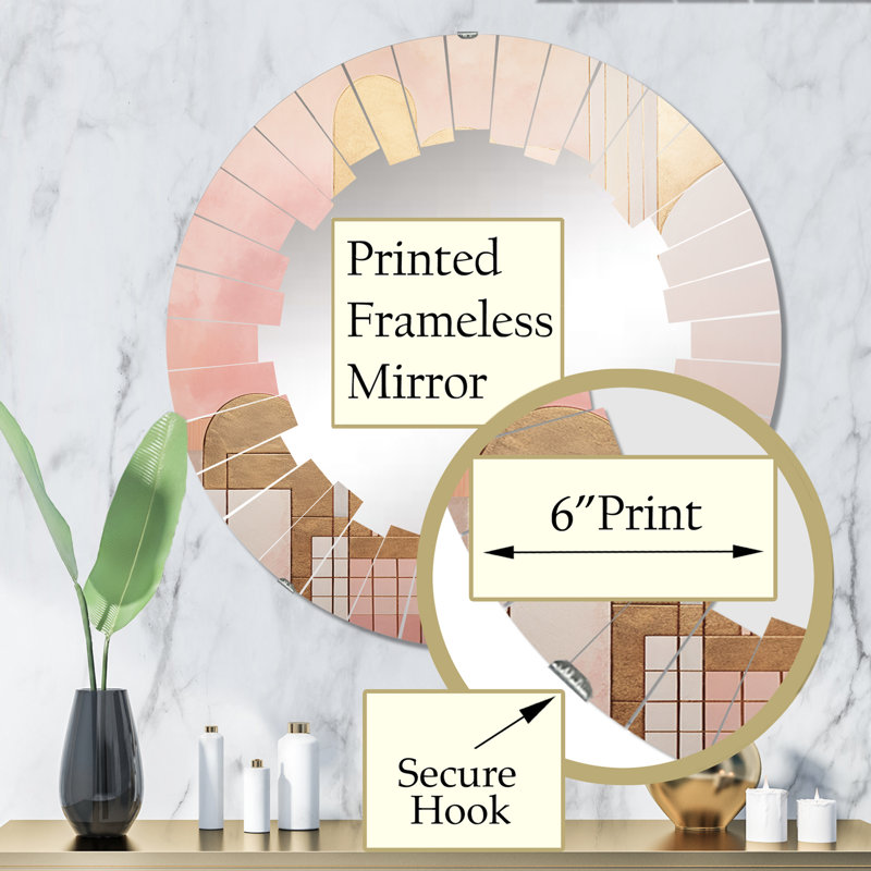 Diascia - Miroir mural moderne rond, 32 po x 32 po