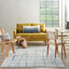 Tapis ivoire et bleu à motifs irréguliers-953844991
