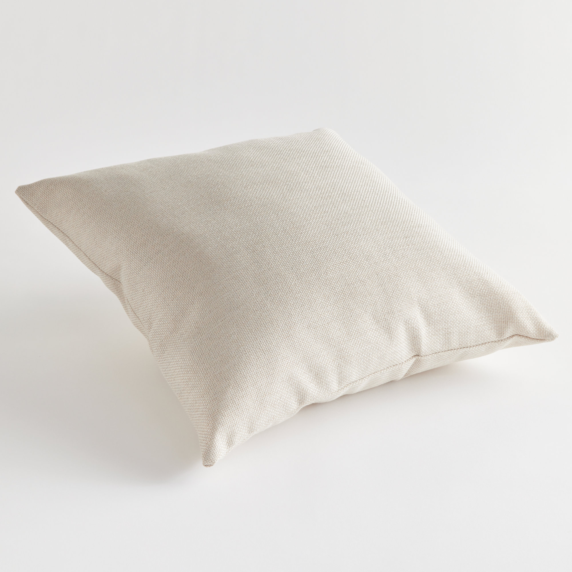Sylvie Solenne 20 in. Woven Jacquard Cream Square Indoor/Outdoor Throw Pillow, Light Gray