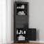 Armoire d'angle haute triangulaire avec 3 tiroirs et tablettes réglables | Unité de rangement peu encombrante pour la salle de bain, la cuisine et le salon, fini peint en panneau de fibres à densité moyenne-1174173312