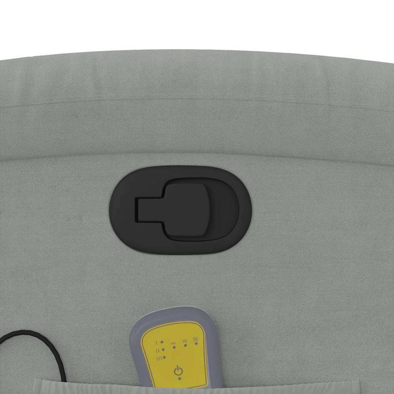 Upholstered Massage Chair, Light Gray Polyester, Manual Push Back
