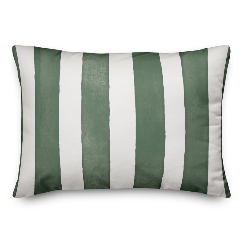 Striped Outdoor Throw Pillow, Gray