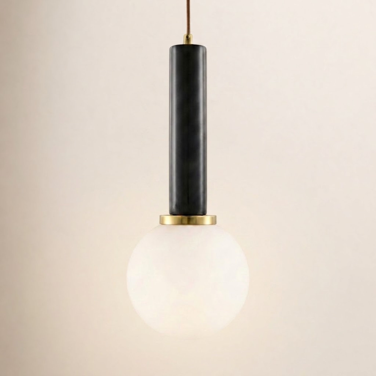 Single Light Pendant, Black