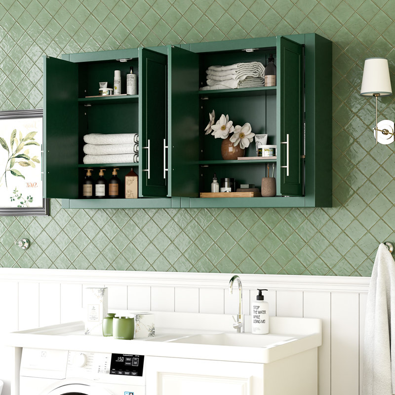 Armoire de rangement moderne avec tablettes réglables, Vert
