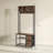 Hall Tree With Bench And Shoe Storage, 5-In-1 Entryway Bench With Coat Rack, 3 Storage Compartments, 5 Coat Hooks, 2 Fabric Drawers, Distressed-813292103