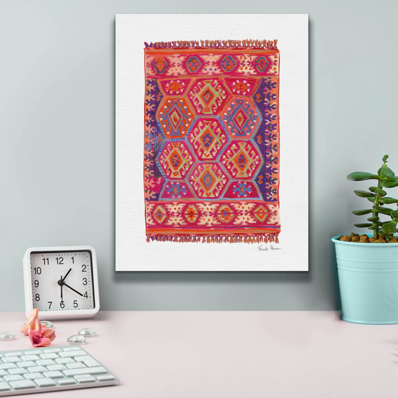 "Epic Graffiti" tapis marocain 2 "par Farida Zaman, art mural sur toile, H 16 pi x l 12 pi