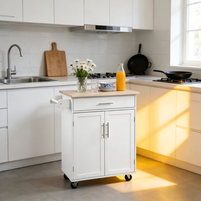 Chariot pour îlot de cuisine avec tiroir et armoire de rangement