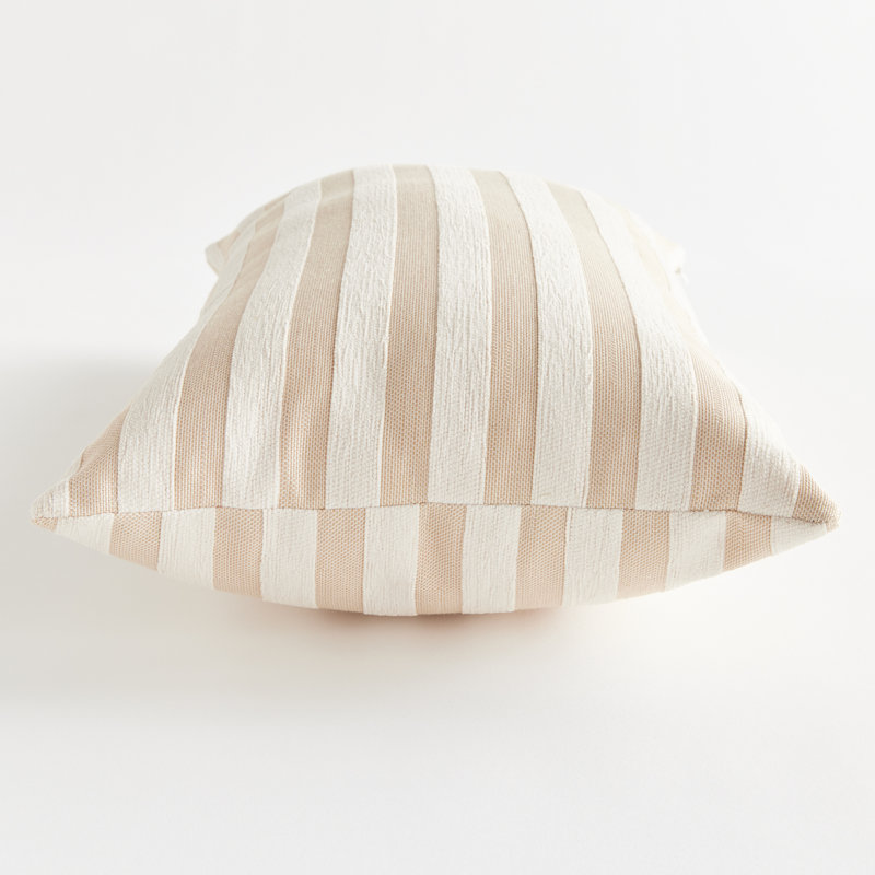 Polyester Indoor/Outdoor Pillow Cover & Insert, Rectangular 12"H x 22"W, Khaki/Cream