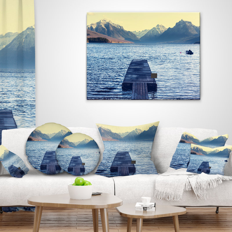 Coussin de parc national de mer glacier, 18 po x 18 po, Coussin décoratif