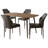 55.1'' Rectangular Dining Table Set, Modern Kitchen Table, Steel Legs (1 Table 4 Chairs)-436812394-436812393