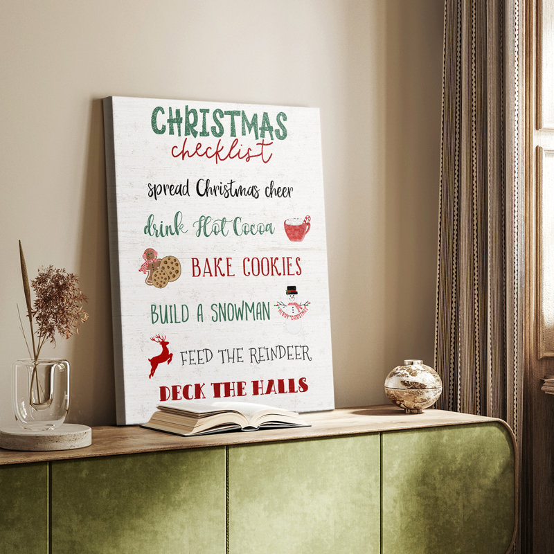 Liste de Noël - Cavas de galerie sur mesure, H 18 po x l 12 po