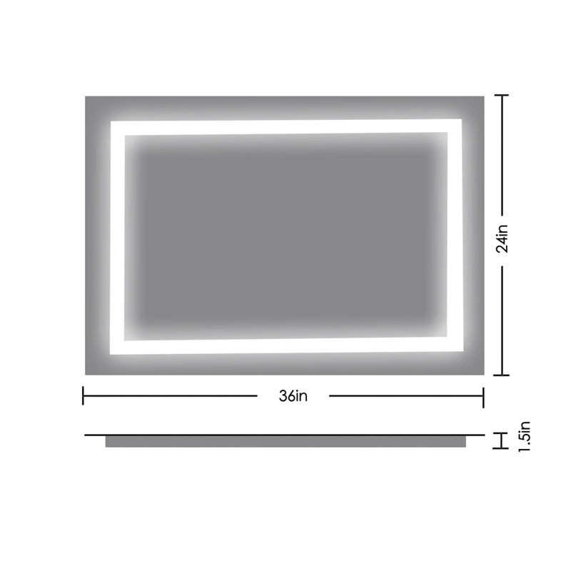 Miroir de maquillage sans cadre Sueko, 36 po x 24 po