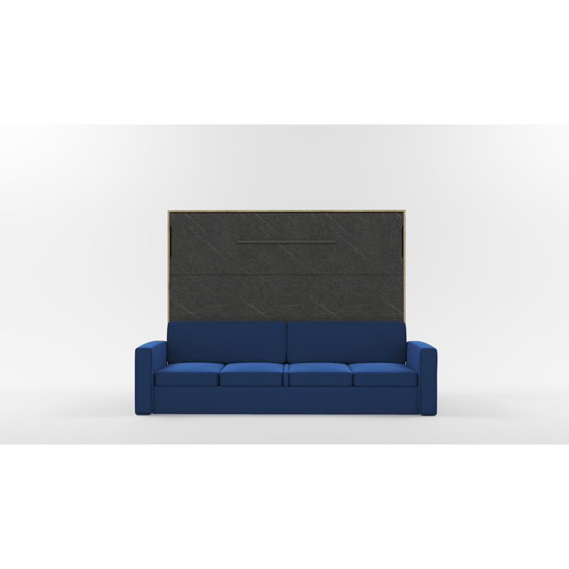 Neidelin Upholstered Bed, Beige/Grey/Navy
