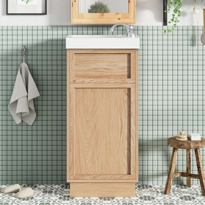 15.75" Bathroom Vanity with Reversible Resin Sink