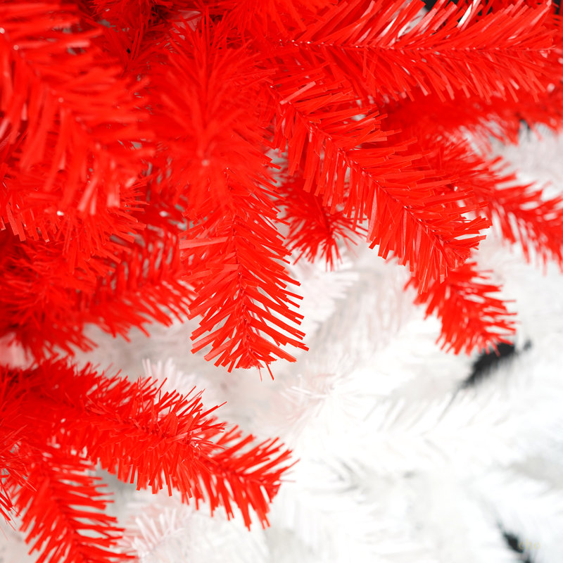 Arbre de Noël artificiel 6 pi avec lumière DEL, arbre de Noël artificiel fantaisiste en forme de chapeau de père Noël avec 1050 pointes, arbre Xmax courbé