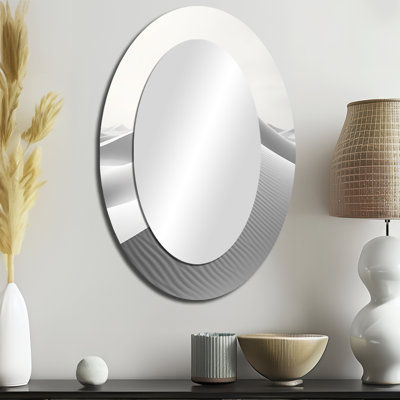 Miroir mural ovale blanc