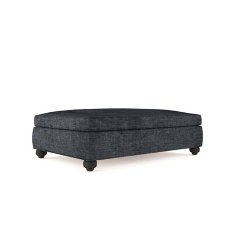 Leroy Ottoman, Plush Velvet Oyster, Weathered