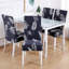 Housse pour chaise de salle à manger en élasthanne extensible (ensemble de 1/4/6)-feuilles grises