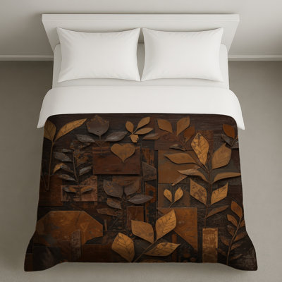 Brown Leaf Wall Art Duvet Covers