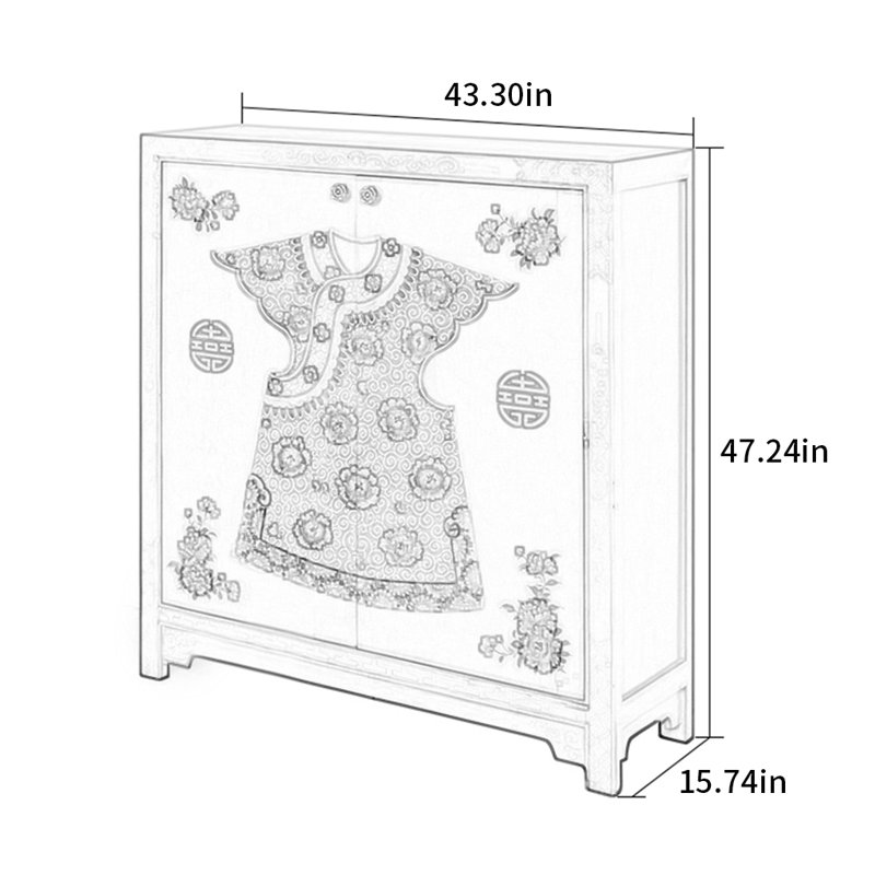 Armoire à chaussures classique en bois massif peint 20 paires