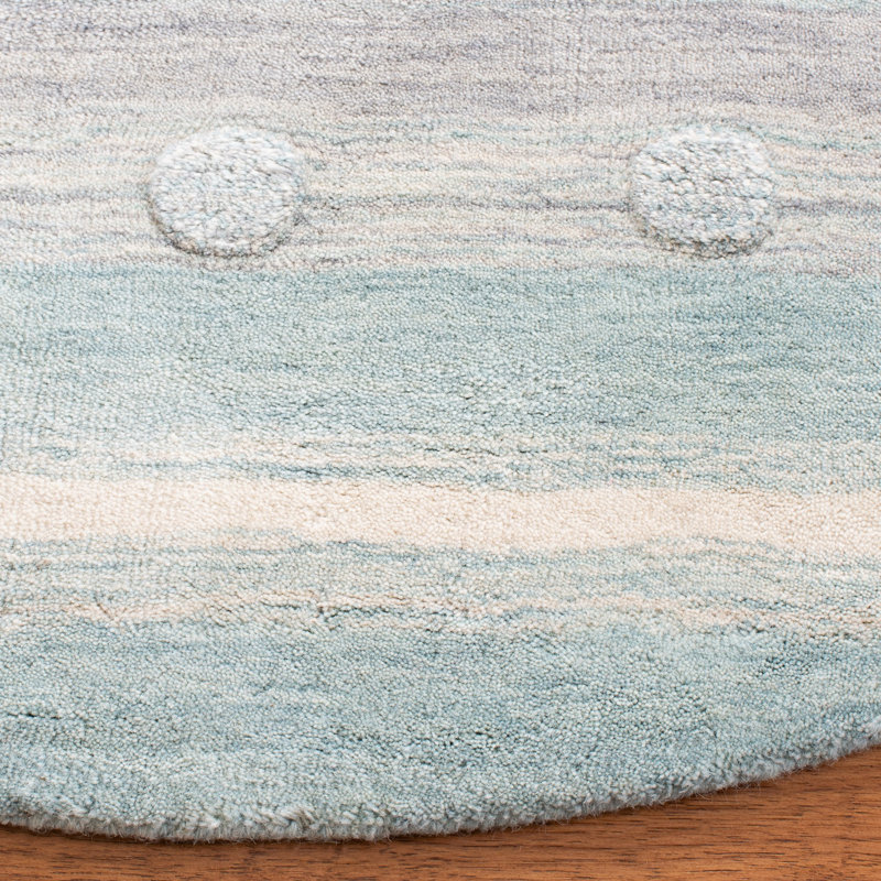 Gosselin Kids Hand Loomed Wool Rug, Round 5'