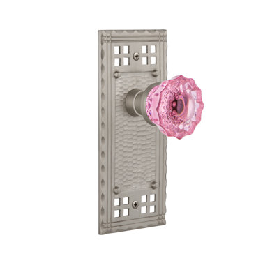 Craftsman Plate with Crystal Pink Door Knob