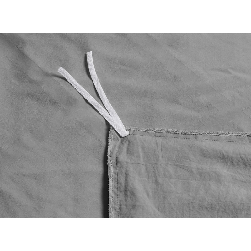  Parure de lit carrée en microfibre prélavée, Housse de couette simple + 1 taie décorative, Gris clair