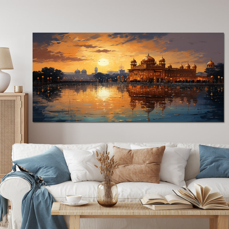 «Hinduisim Golden Temple II - Hindouisme», art mural, 24" H x 32" W, Toile tendue