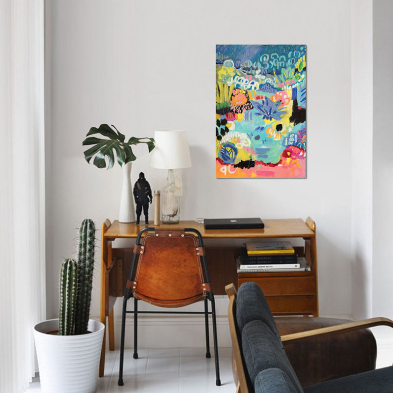 « fantaisiste étang iii », reproduction sur toile, H 18 po x l 12 po x P 1,5 po, Toile tendue, Pas de tapis