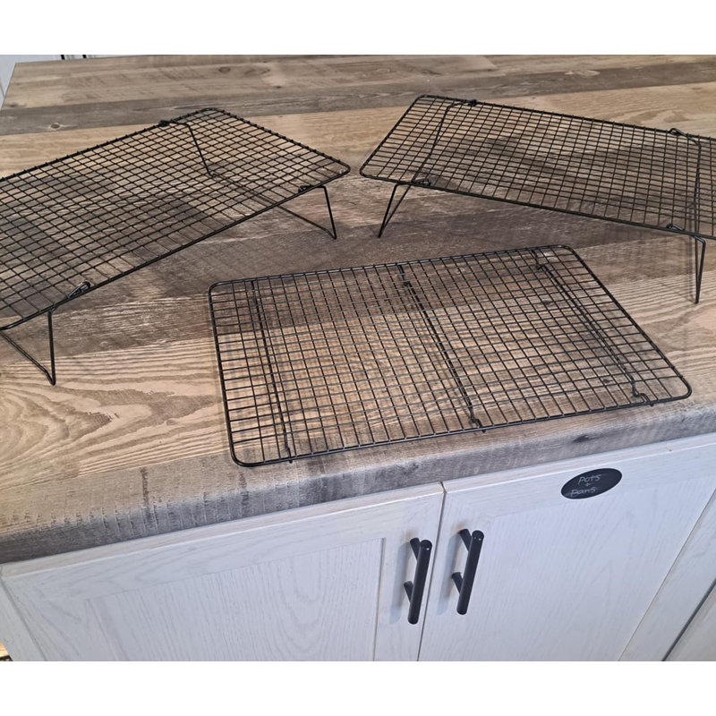 Ensemble de 3 grilles de refroidissement empilables en acier inoxydable 40 x 25 cm (16 x 10 pouces) - Grille de cuisson et de rôtissage compatible avec le four