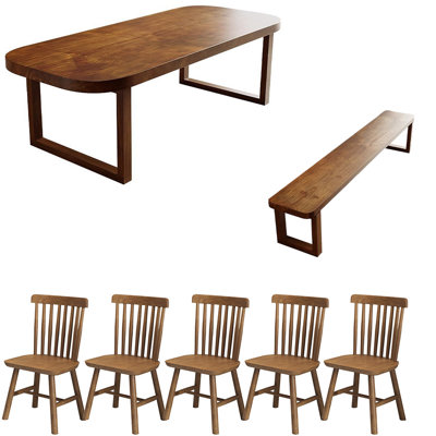 Nordic style solid wood dining table set