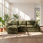 103.54 " Corduroy L-Shaped Sectional with Ottoman