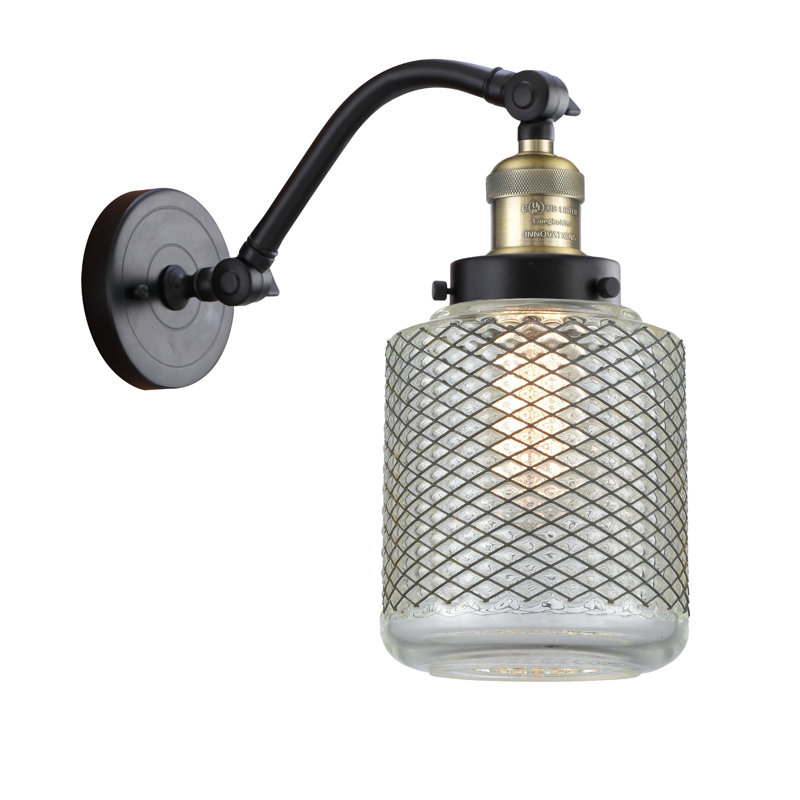 Appliquee à bras 1 lumière à intensité réglable Iyana, Laiton antique noir