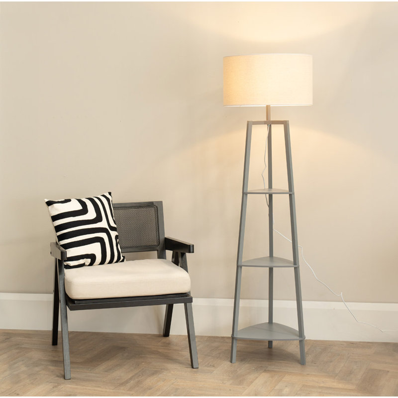 HIRU With EVA 156 Floor Lamp, Yes, Natural, Grey