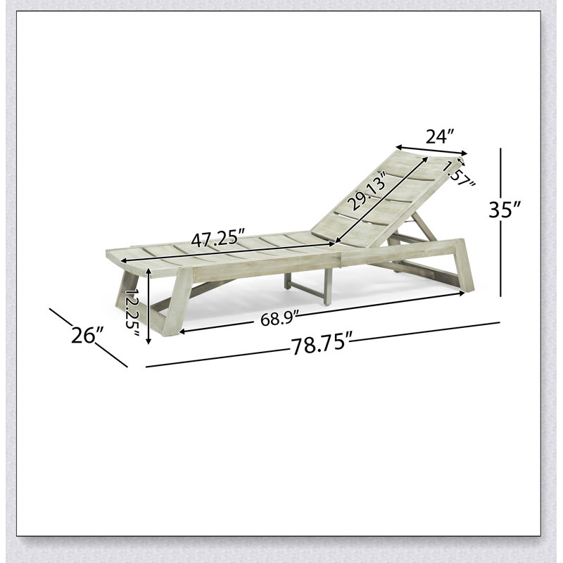 CHAISE Longe (ensemble de 2), Gris